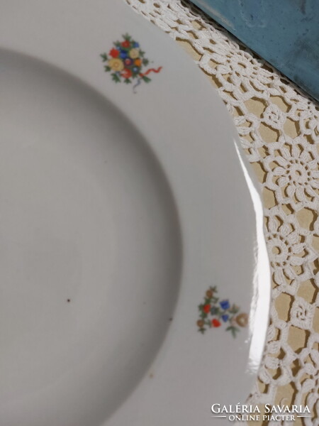 Zsolnay, régi ritka mély tányér, szép kapa-virág mintás