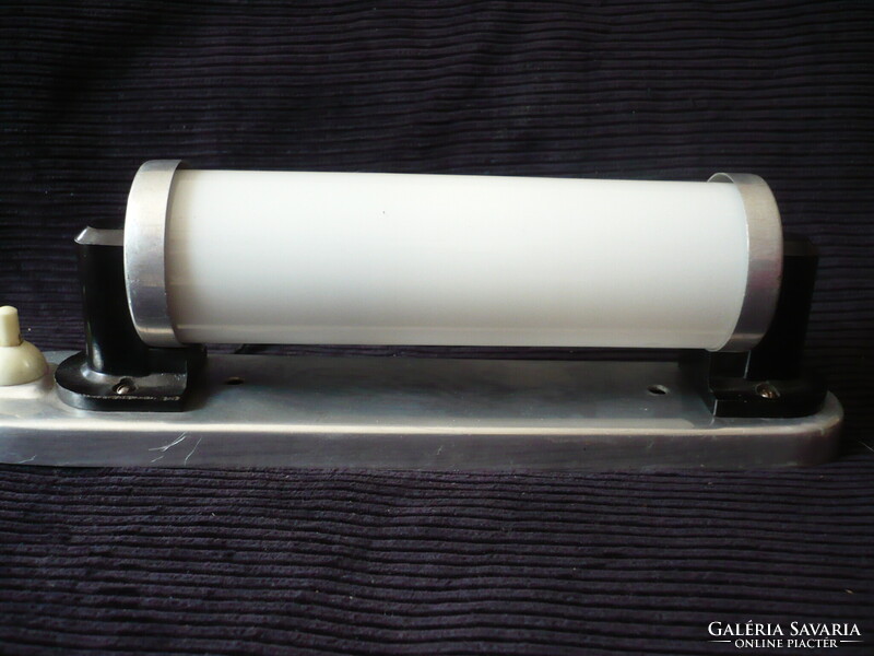 Régi Art Deco Üveg Cső Búrás Éjjeli Lámpa