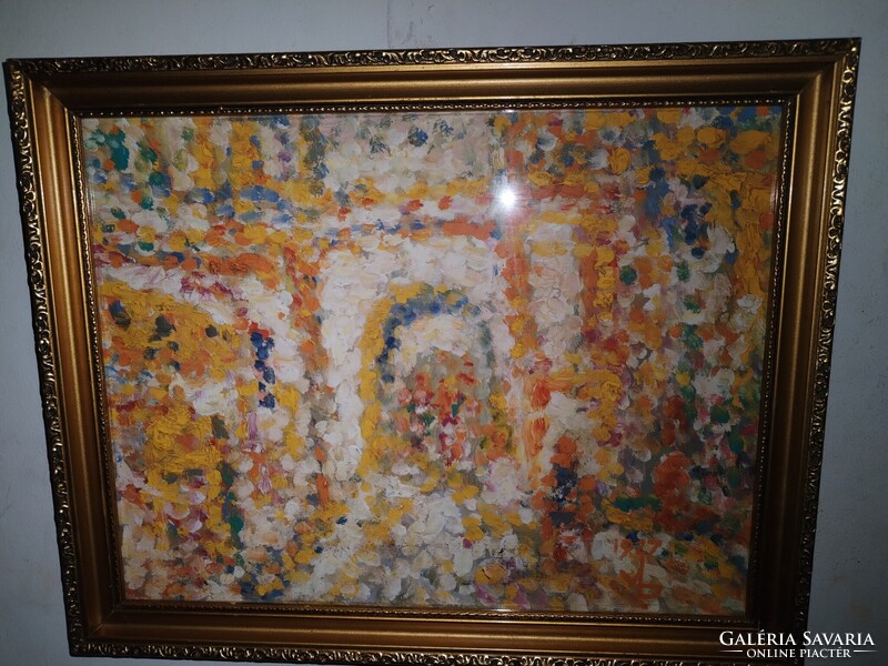 Rippl -Rónai stílusában, "Montmarte Paris 1927" jelzéssel, ismeretlen szignóval olaj/vászon festmény