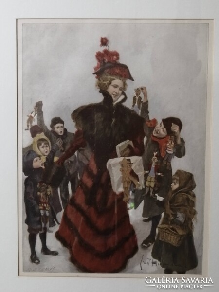 RICHARD BONG /1853-1935/ AJÁNDÉKOZÁS - ANTIK FAMETSZET