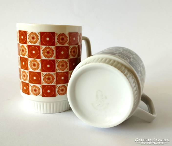 2 DB RETRO RITKA NDK (KELET NÉMET) PORCELÁN BÖGRE,CSÉSZE AZ 1970-ES ÉVEKBŐL