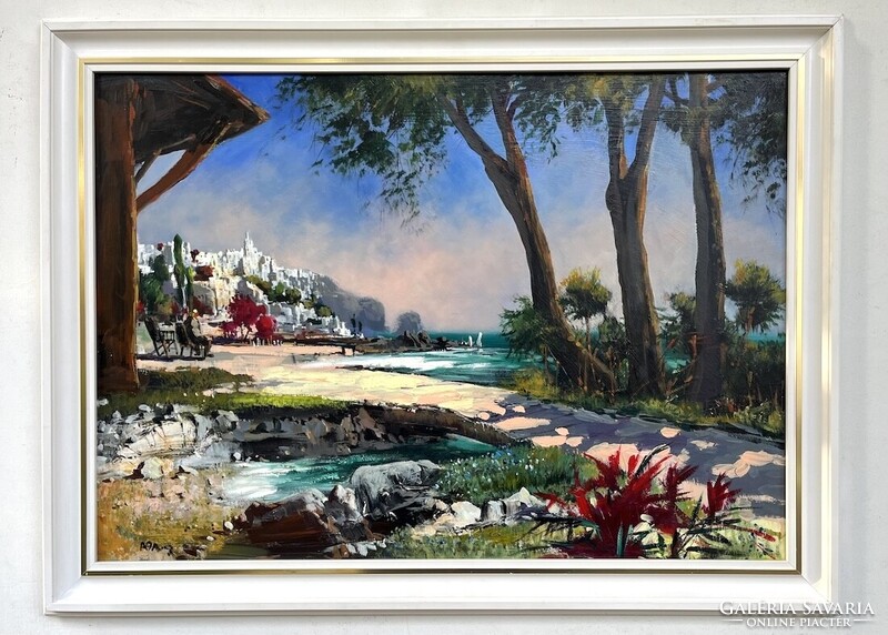Adilov Alim Tengerparti város 50x70 cm + keret