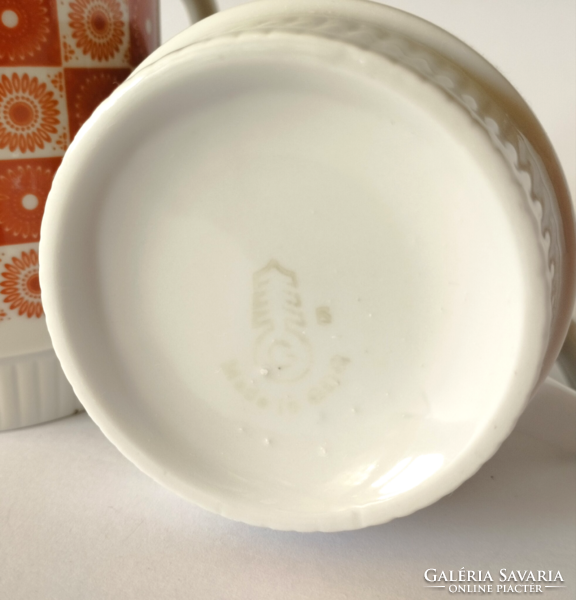 2 DB RETRO RITKA NDK (KELET NÉMET) PORCELÁN BÖGRE,CSÉSZE AZ 1970-ES ÉVEKBŐL
