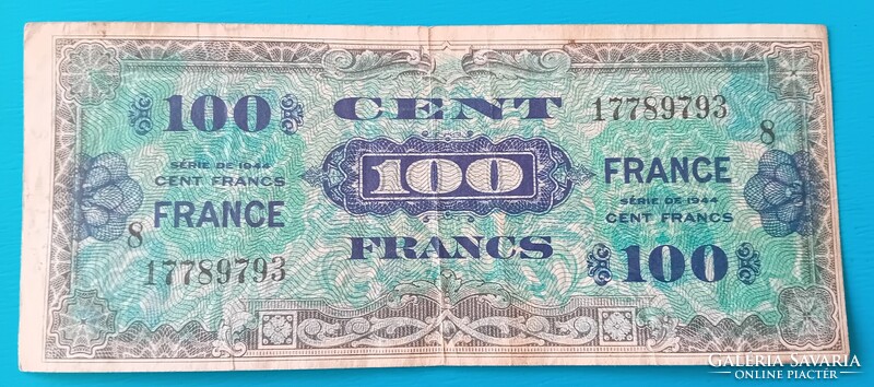 Francia 100 Frank 1944 , USA megszállás