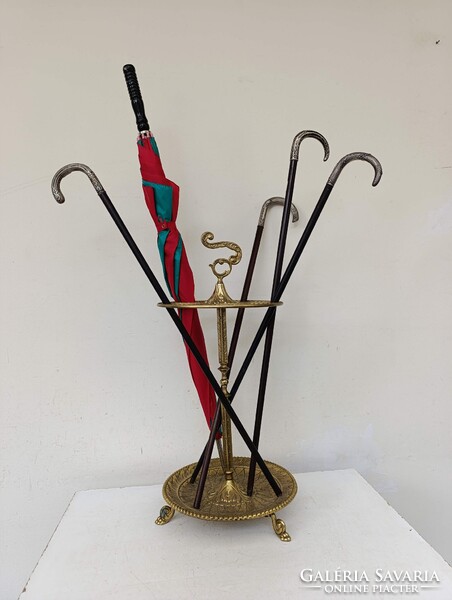 Antik esernyőtartó öntöttvas öntött sárgaréz esernyő sétapálca tartó 906 3010
