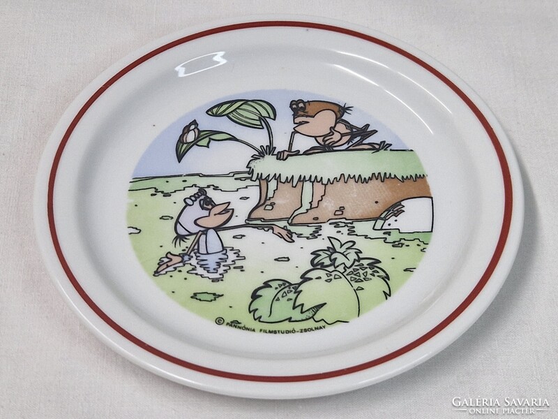 Régi Zsolnay Vízipók Csodapók mese mintás porcelán kis tányér hibátlan állapotban 16 cm átmérőjű