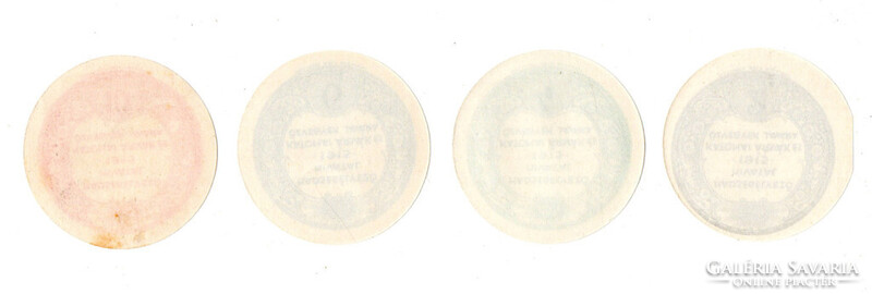 Hadsegélyező Hivatal 2, 4, 6, 10 Fillér 1915 Budapest teljes sor