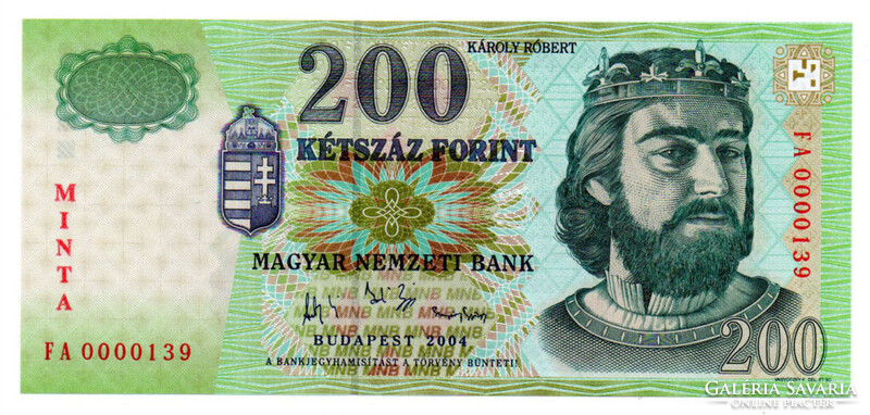 200 Forint Bankjegy 2004 MINTA