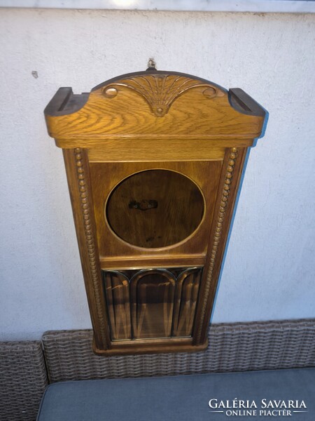 Antik szecessziós Art Deco fali vitrin kulcsos szekrény fali óra doboz csiszolt üveg hàzi àldàs tart