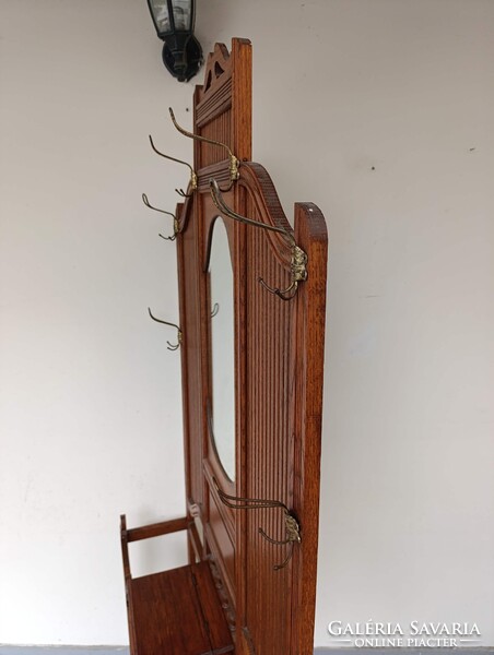 Előszobafal antik bútor nagy méretű dekoratív art deco tükrös ruhafogas fogas előszoba fal 972 3084