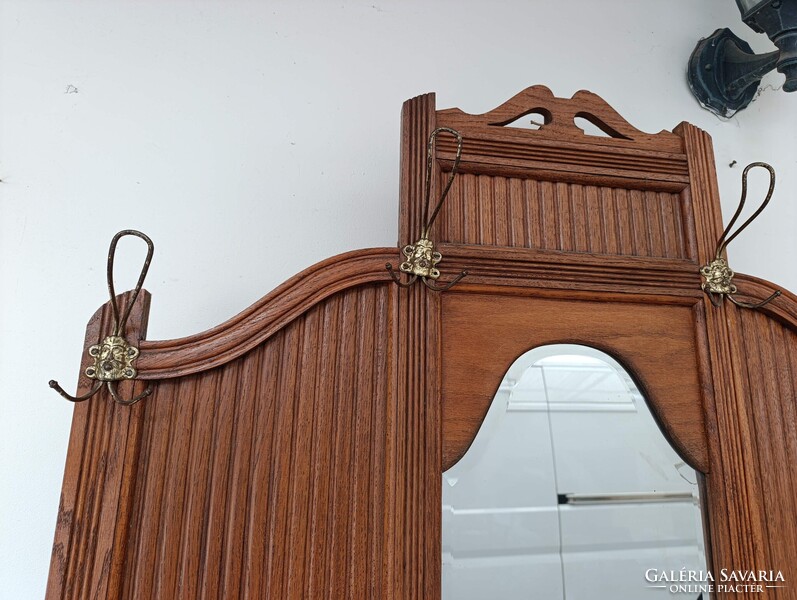 Előszobafal antik bútor nagy méretű dekoratív art deco tükrös ruhafogas fogas előszoba fal 972 3084