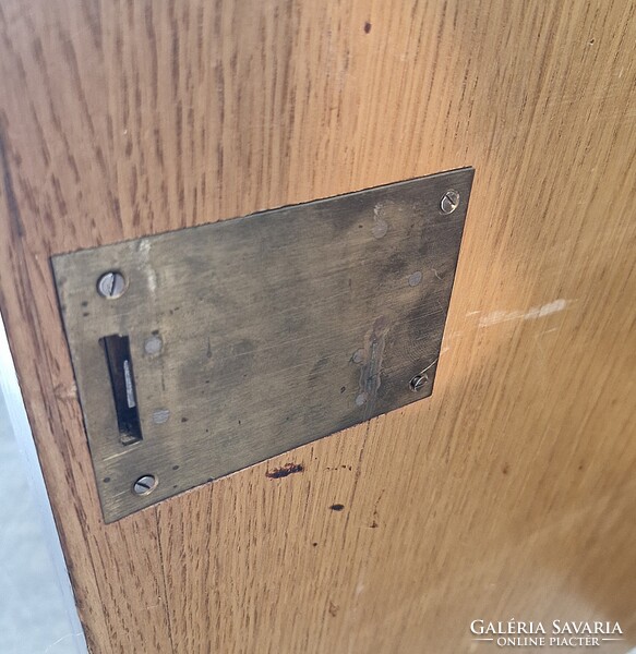 Eredeti jelzett, bécsi bauhaus íróasztal, tömör tölgy