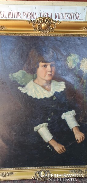 Barkász Lajos.  1884-1960. Kishölgy portréja. 80x100-as. Nagyon szépen megfestett.