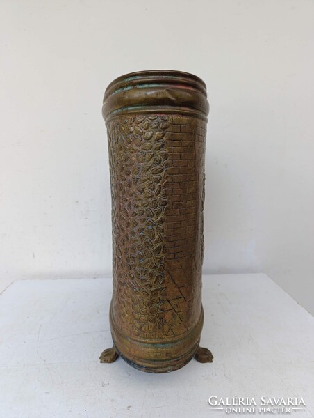 Antik esernyőtartó domborított sárgaréz esernyő sétapálca sétabot tartó sérült 922 3096