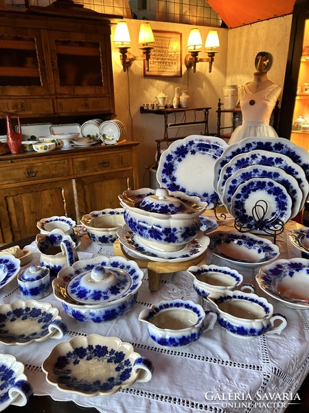 Gefle Vinranka Swedish - 36 piece tableware - blue grapevine decorated - part of Vinranka series