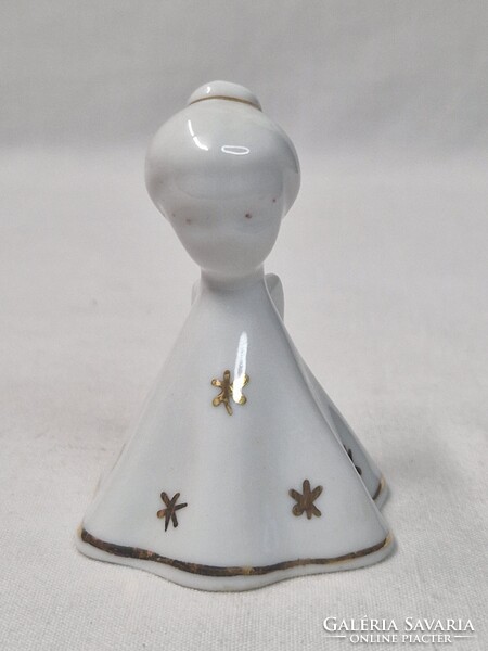 Kalocsai kézzel festett porcelán angyal szép állapotban 6 cm. magas
