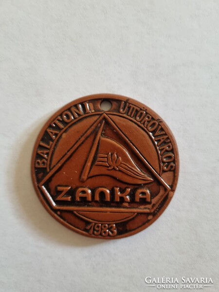 Balatoni úttörőváros Zánka 1983 kerámia emlékplakett
