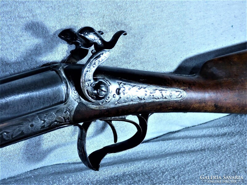 GYÖNYÖRŰ, ANTIK, DUPLACSÖVŰ LEFAUCHEUX PUSKA, PÁRIZS, CA. 1860!!!