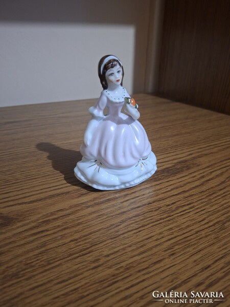 Apulum porcelán lány virággal. Hibátlan. Jelzett
