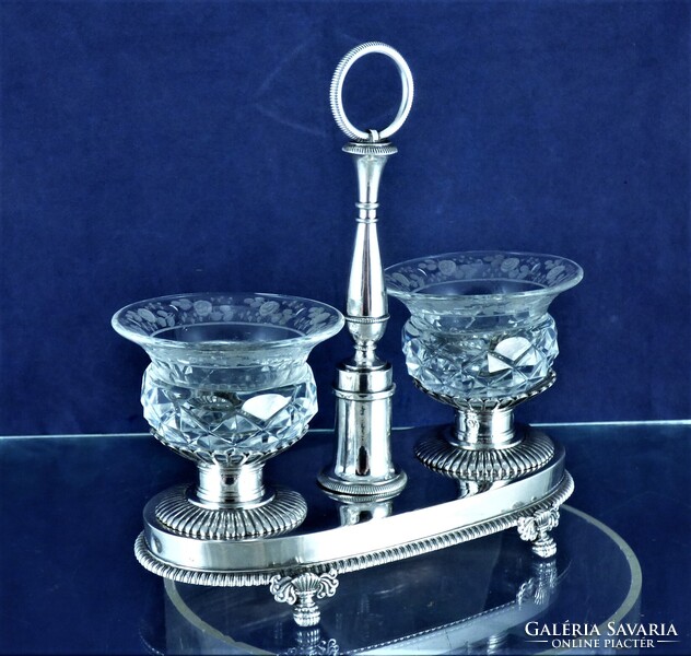 POMPÁS, ANTIK EZÜST FŰSZERTARTÓ, PÁRIZS, CA. 1820!