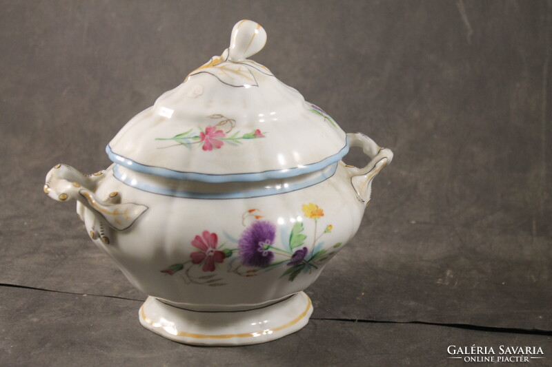 Antik porcelán gyerekágyi leveses tál 479