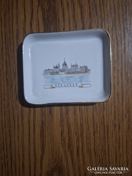 Aquincum porcelán emlék gyűrű tartó, tálka. Budapest. Hibátlan Jelzett