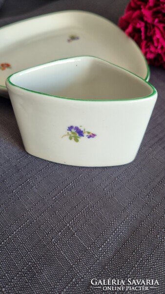 3 részes Hollóházi porcelán dohányzókészlet (1960-70-es évek)