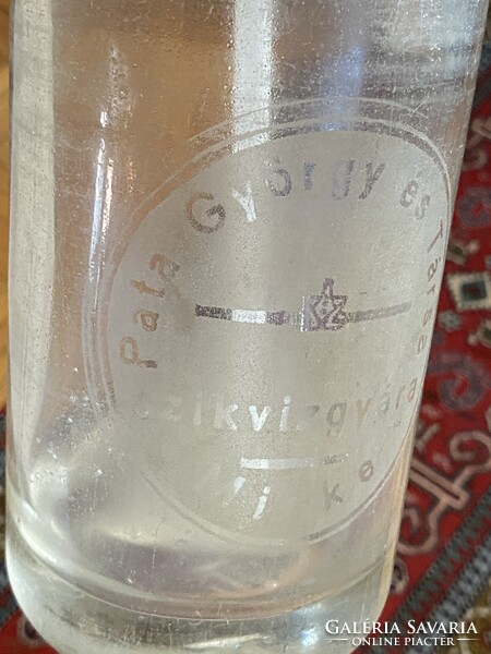 PATA GYÖRGY ÉS TÁRSA MISKE SZIKVÍZGYÁR NAGY SZÓDÁSÜVEG SZIFON 32 CM