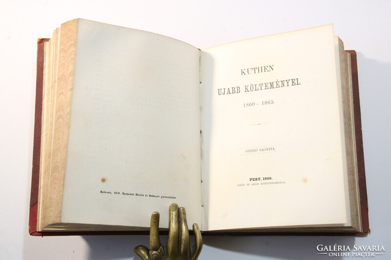 1859 Kuthen költeményei egyedi bibliofil félbőr kötésben !!