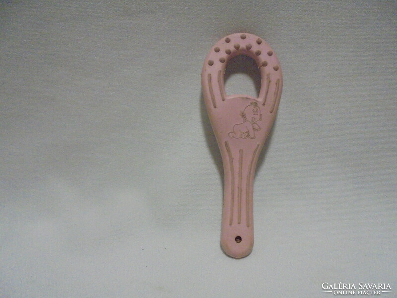 Retro CHICCO rágóka és csipogós gumi kutya baba játék - együtt