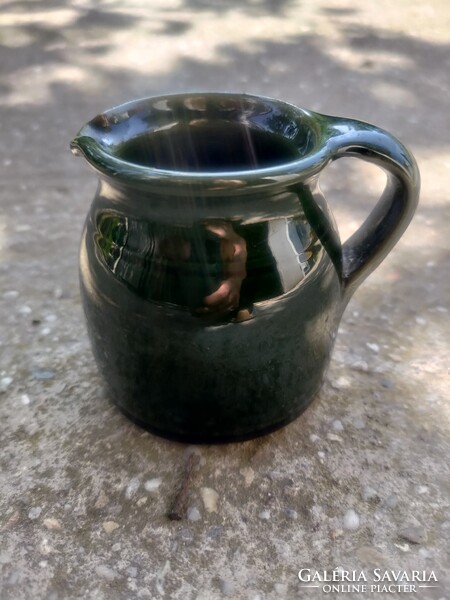 Egyedi Kézműves Zöld Kerámia Kancsó - Vintage Stílus