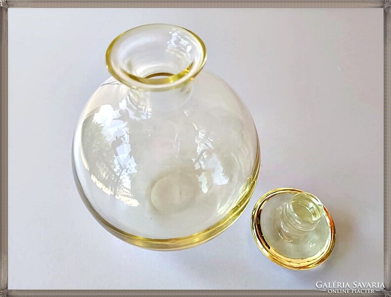 Moser Culbuto, yellow-colored decanter, lead-free crystal bottle