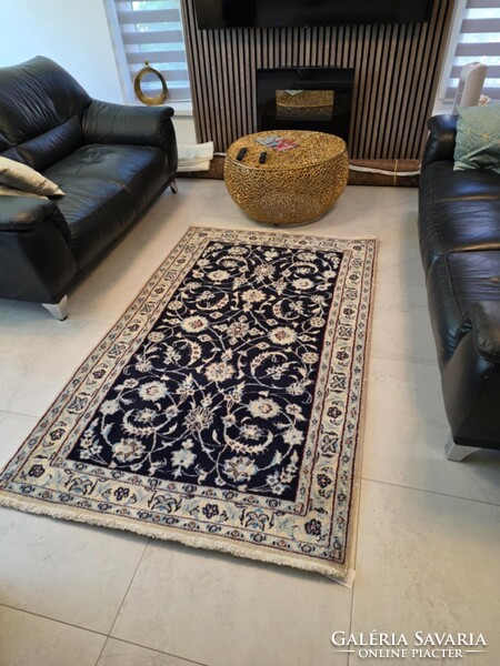 Selyemkontúros iráni nain 120x200 kézi gyapjú perzsa szőnyeg FZ65