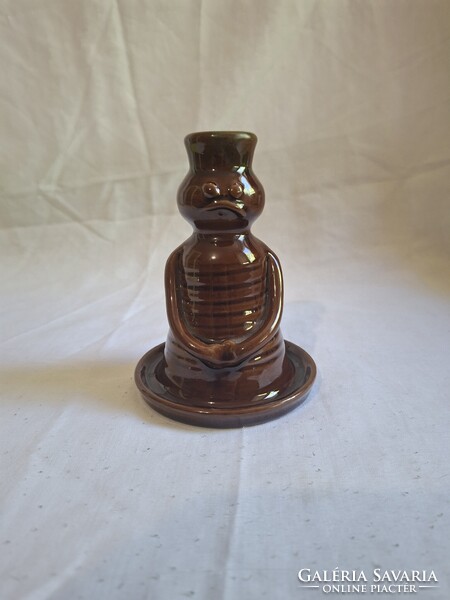 Kerámia férfi gyertyatartó. 12 cm. Hibátlan. Jelzett