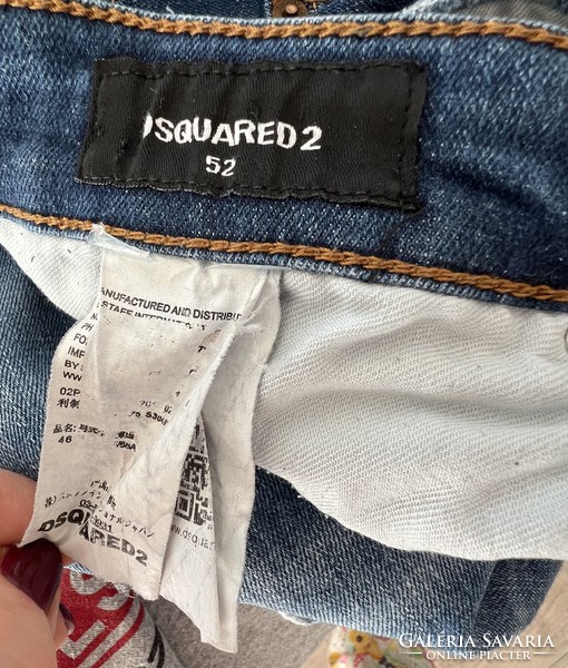 DSQUARED2 sötétkék  koptatott férfi farmernadrág 52
