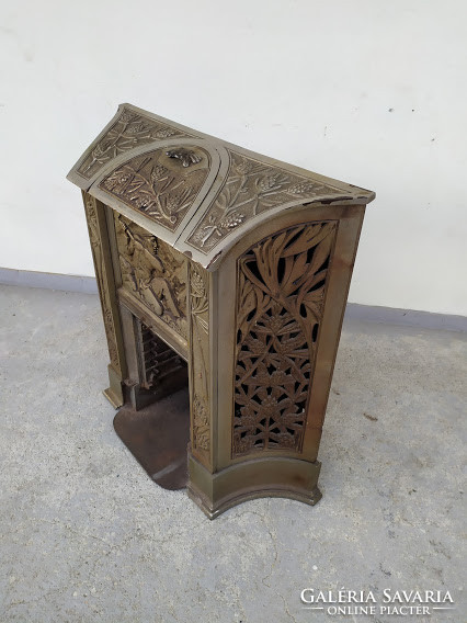 Antik Art Deco szecesszió jugendstil vaskályha kályha bányász vájár kandalló keret 3820