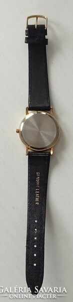 Retro Vintage Uniszex Quartz Karóra Bőrszíjal Aranyozott