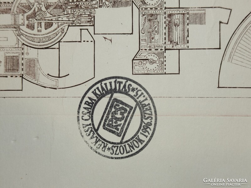 Rékassy Csaba rézkarc : mozdony