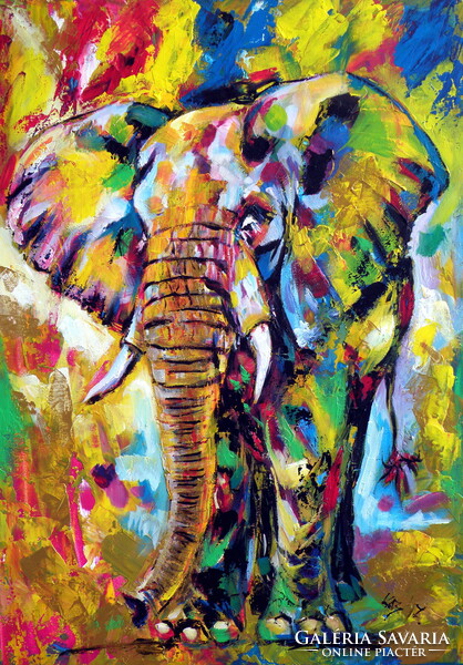 Majestic elephant - acrylic painting / Fenséges elefánt - akril festmény