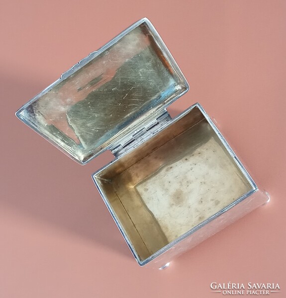 Sandrik-Szandrik szecessziós cukortartó nikkelezüstből, 1900-1910 körül