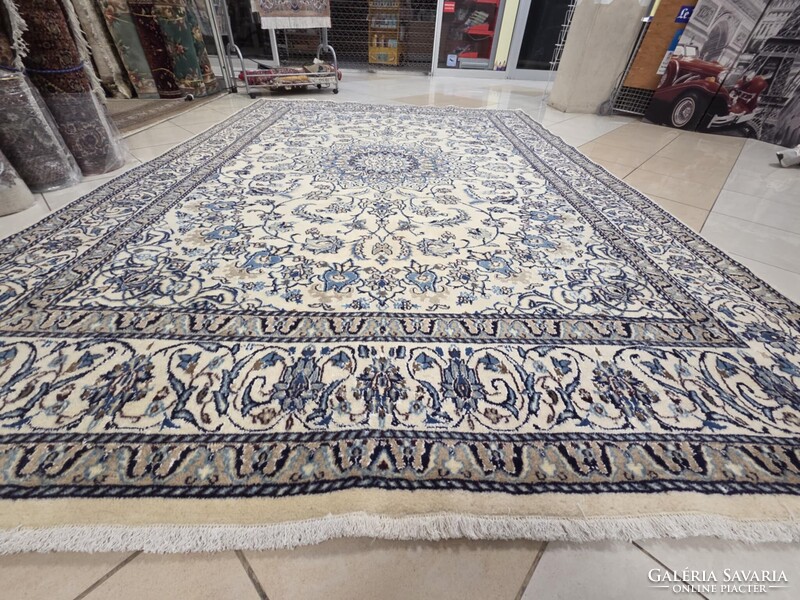 Álomszép hatalmas selyemkontúros iráni nain  240x340 kézi gyapjú perzsa szőnyeg FZ93