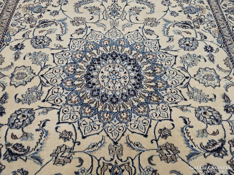 Álomszép hatalmas selyemkontúros iráni nain  240x340 kézi gyapjú perzsa szőnyeg FZ93