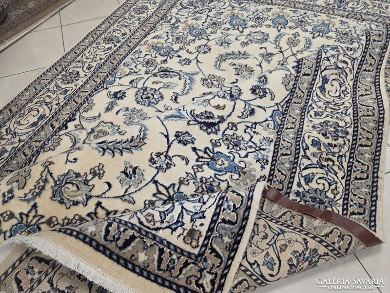 Álomszép hatalmas selyemkontúros iráni nain  240x340 kézi gyapjú perzsa szőnyeg FZ93