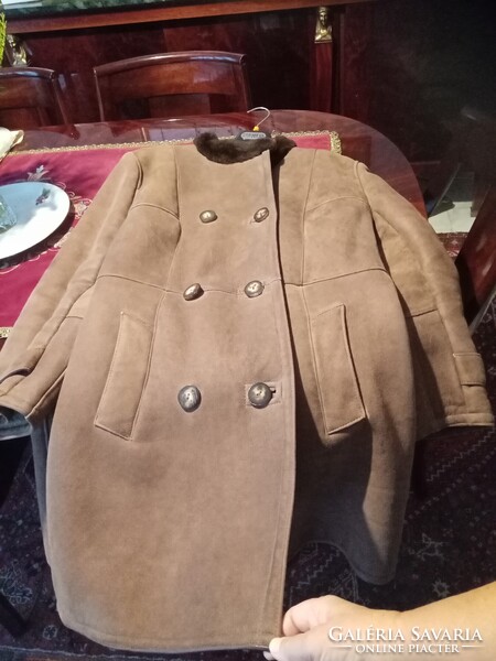 Amerikai, divatos, barna női irhabunda  14-es méret -  Márka:  Saks Fifth Avenue (New York)