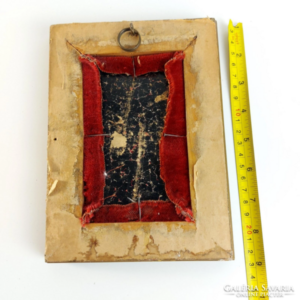 19. századi antik Madonna dombormű aranyozott faragott fakeretben