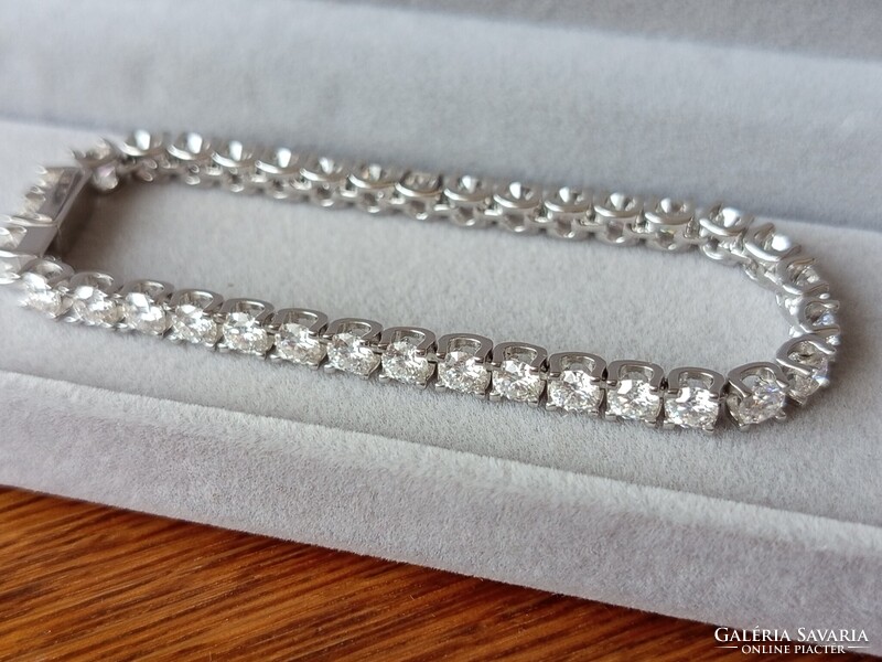 Leárazva! Moissanit gyémánt 925 ezüst karkötő 0.3 ct kövekkel
