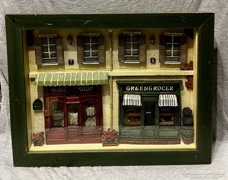 Vintage 3 dimenziós falikép- falidísz !