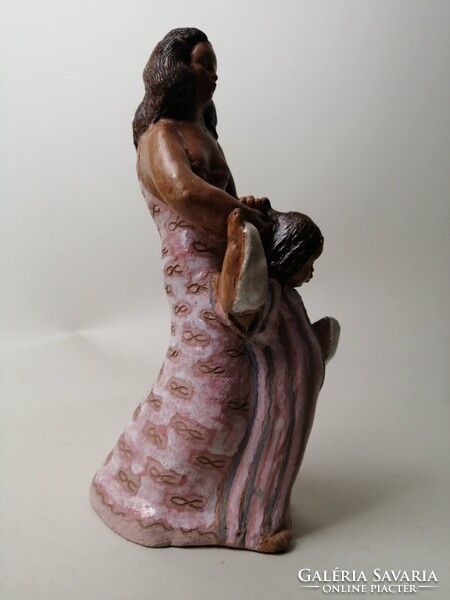 ENDRŐ MARGIT /1899-1986/ - ANYA ÉS LÁNYA KERÁMIA SZOBOR