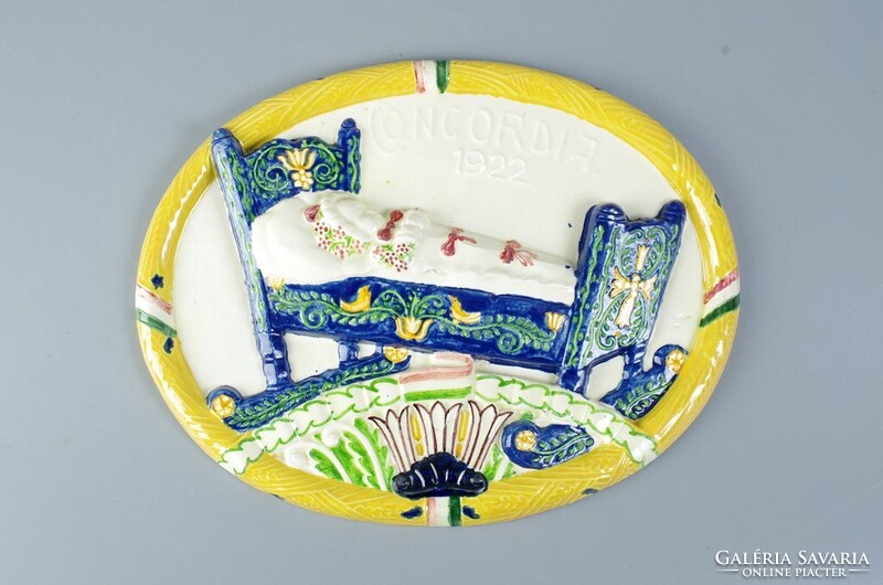 Borszéky Frigyes Concordia ovális 1922 fali plakett