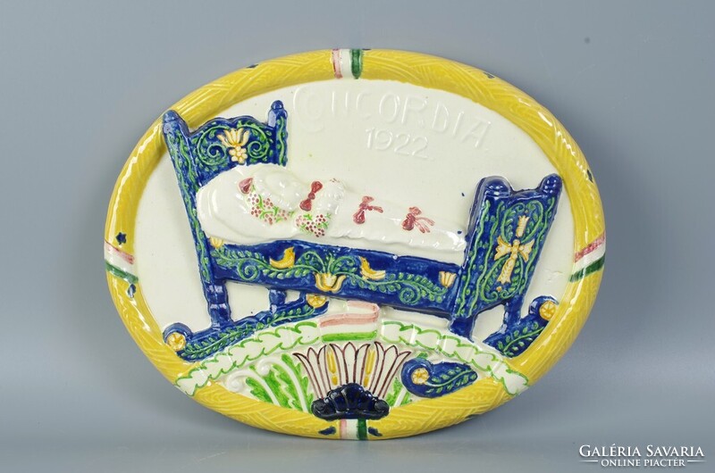 Borszéky Frigyes Concordia ovális 1922 fali plakett